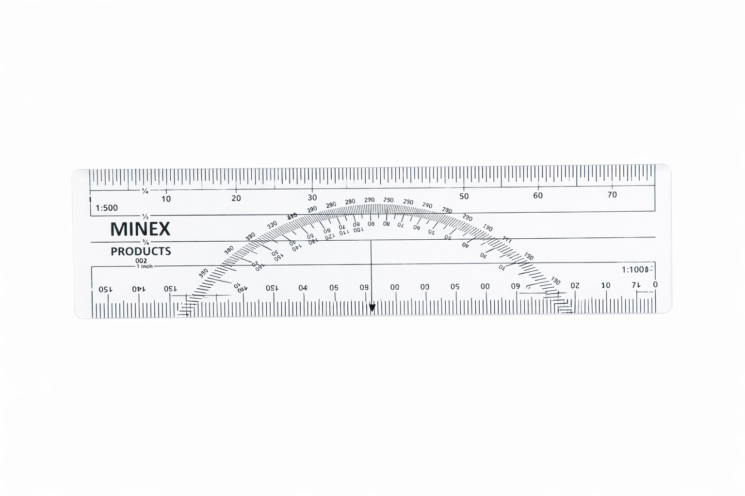 Protactor Topográfico Minex Products – Escalas 1:500 y 1:1000
